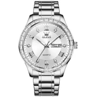OLEVS 9906 Quartz Men's Watch Classic Fashion Men's Business Waterproof Stainless Steel Diamond dial Top Luxury Brand Men Watch
